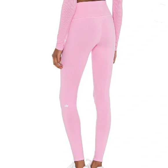 Alo High Waist Airbrush Legging in Parisian Pink - Picture 3 of 4